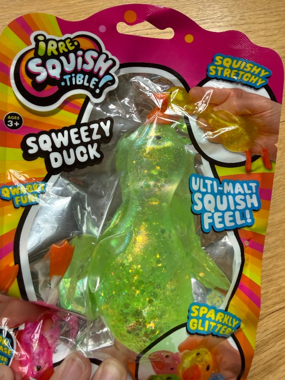 Trending Viral Green Glitter Duck Slow Rising Squishy Toy